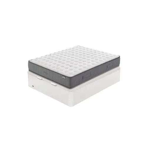 Pack Flex Colchón Palace + Canapé Madera 25 + Almohadas (150x190 cm - Blanco veta)