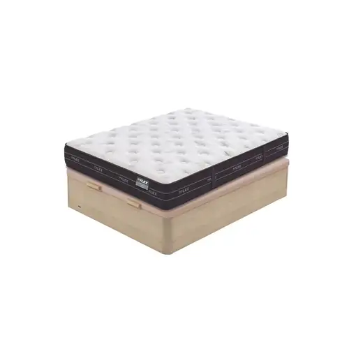 Pack Flex Nube + Canapé Madera 25 + Almohadas (180x190 cm - Natural)