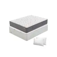 Pack Flex Nimbus + Canapé Madera 25 + Almohadas (135x190 cm - Blanco)