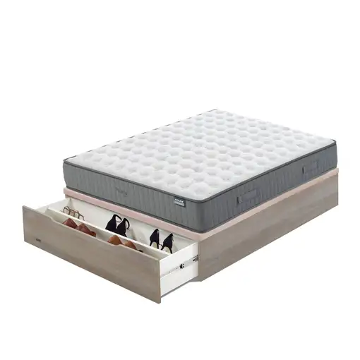 Pack Flex Palace + Madera 25 Zapatero (150x190 cm - Blanco)