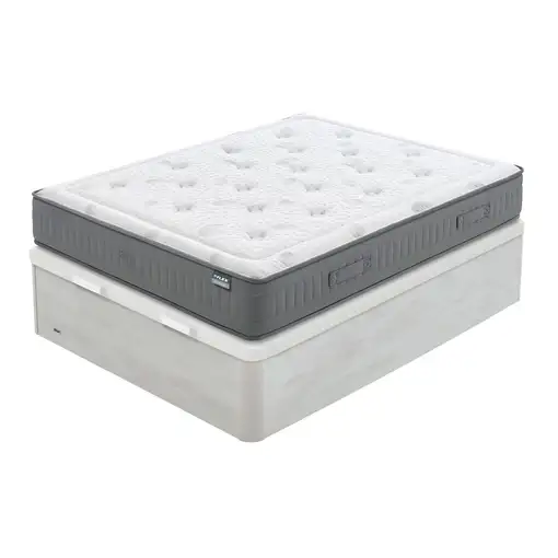 Pack Flex Garbí + Madera 25 BLANCO VETA + Almohada/s (150x190 cm - Blanco veta)
