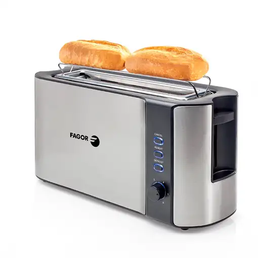 Tostadora 1 Ranura Doble 1000W, Bandeja recogemigas, Bigtoast Steel FGE08003 FAGOR