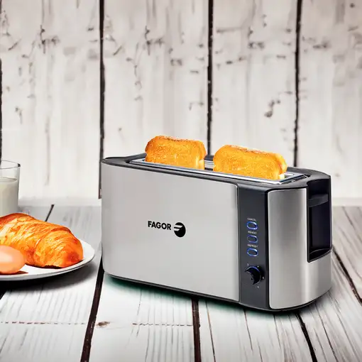 Tostadora 1 Ranura Doble 1000W, Bandeja recogemigas, Bigtoast Steel FGE08003 FAGOR