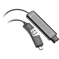 Poly Adaptador negro DA75 USB a QD compatible con TAA