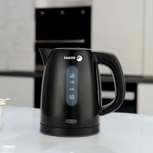 Hervidor Eléctrico 2200W, 1L, Apagado Automático, Teya Noir FGE10001 FAGOR