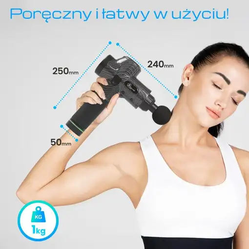 Extralink Pistola de masaje Massage Gun Pro 3800 RPM, 6 puntas intercambiables