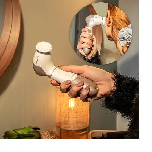 Cecotec 03371 cepillo de limpieza facial Cepillo giratorio Marrón, Blanco