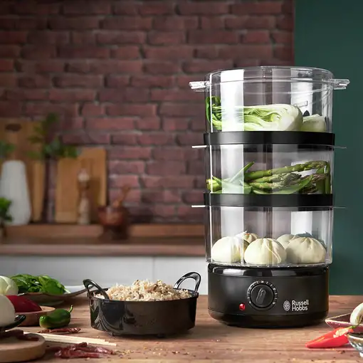 Russell Hobbs 26530-56 vaporizador 3 cesta(s) Independiente 400 W Negro, Translúci