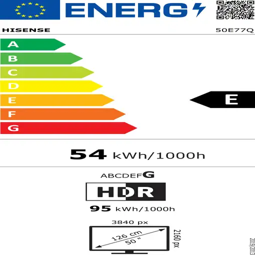 Hisense 50E77Q 127 cm (50") 4K Ultra HD Smart TV Wifi Negro