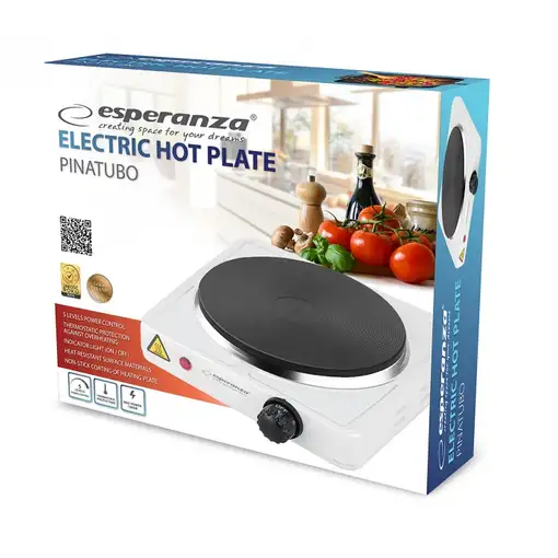 Esperanza EKH002W hobs Blanco Encimera Hornillo eléctrico / Placa eléctrica 1 zona