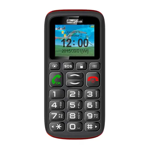 MaxCom Comfort MM428 4,57 cm (1.8\) 78 g Negro, Rojo Teléfono para personas mayore