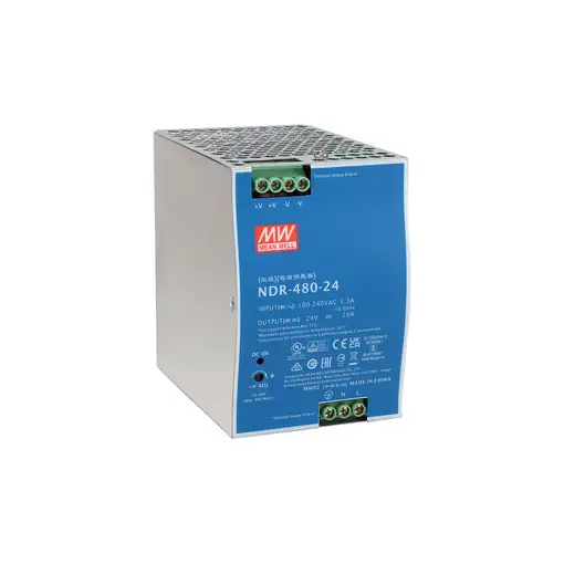 LevelOne POW-2462 unidad de fuente de alimentación 480 W Azul, Plata