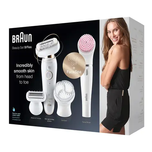 Braun Silk-épil 9 Flex 9100 BS 40 pinzas Oro, Blanco
