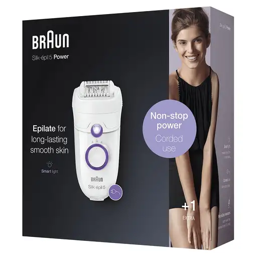 Braun Silk-épil 5 505 Power 28 pinzas Púrpura, Blanco