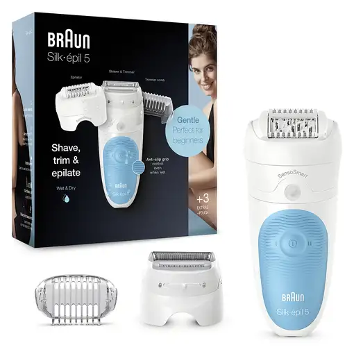 Braun Silk-épil 5 SES 5-605 28 pinzas Azul, Blanco