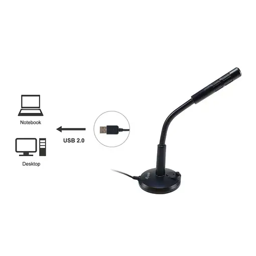 Equip 245340 Negro Micrófono de superficie para mesa