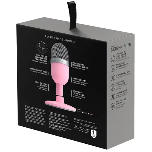 Razer Seiren Mini Rosa Micrófono de superficie para mesa