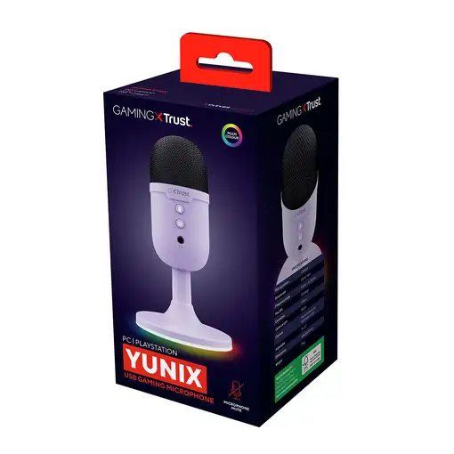 Trust GXT 234P Yunix Púrpura Micrófono de superficie para mesa