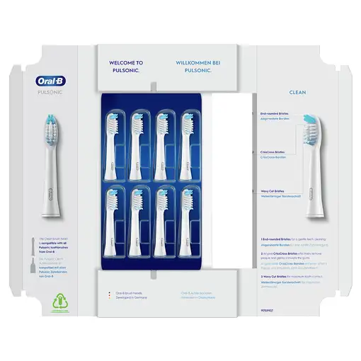 Oral-B Pulsonic Clean 81748491 cepillo de cabello 8 pieza(s) Blanco