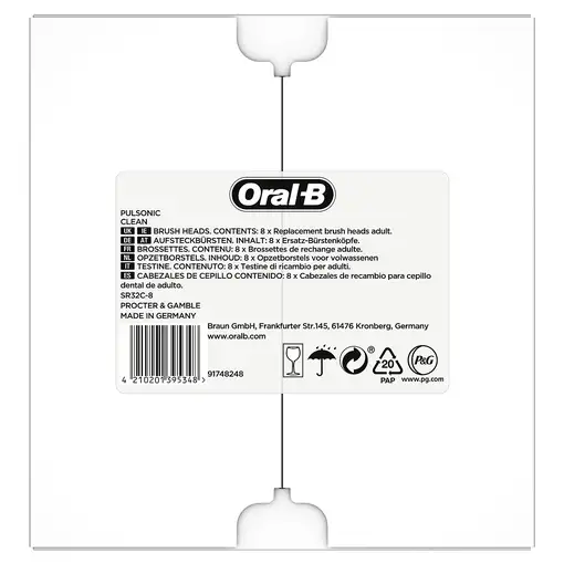 Oral-B Pulsonic Clean 81748491 cepillo de cabello 8 pieza(s) Blanco
