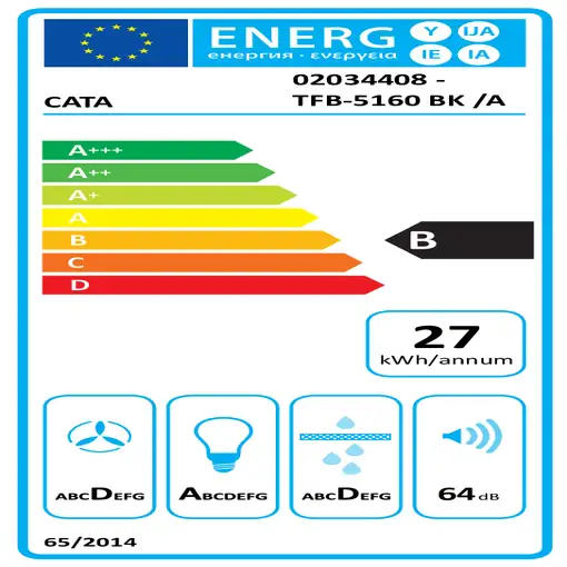 CATA TFB-5160 BK Negro 297,2 m³/h