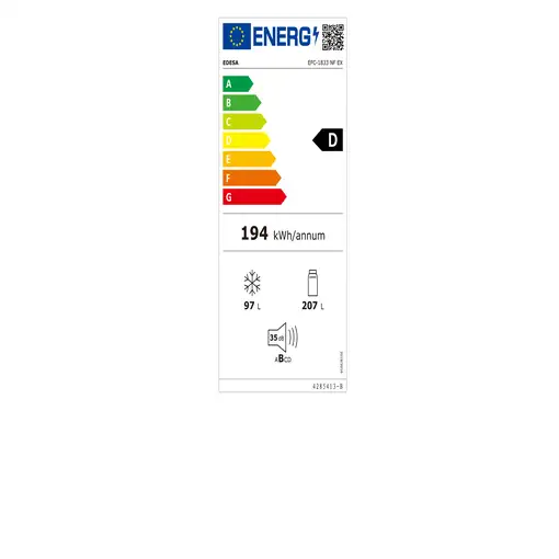 Nevera y congelador Independiente 304 L Acero inoxidable 924271320 EDESA
