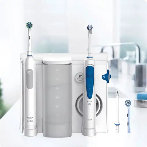 Oral-B Idropulsore Health Center Adulto Cepillo dental oscilante Azul, Blanco