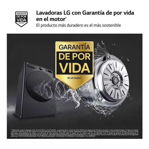 Lavadora-secadoras 6 / 9 kg 1360 rpm Negro F4DR6009AGM.AMBQPES LG