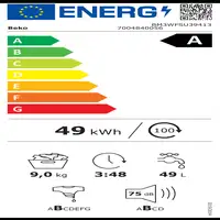 Beko b300 BM3WFSU39413 lavadora Carga frontal 9 kg 1400 RPM Negro, Blanco