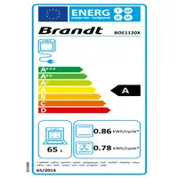 Brandt BOE1120X horno 65 L Negro, Gris