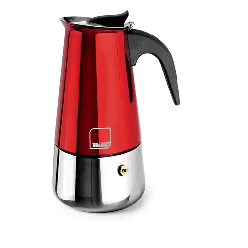 Ibili Moca Cafetera italiana 0,46 L Negro, Rojo, Acero inoxidable