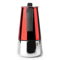 Ibili Moca Cafetera italiana 0,46 L Negro, Rojo, Acero inoxidable