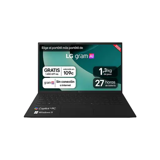 LG Gram 15Z80T-G.AU75B ordenador portatil AMD Ryzen AI 7 350 Portátil 39,6 cm (15