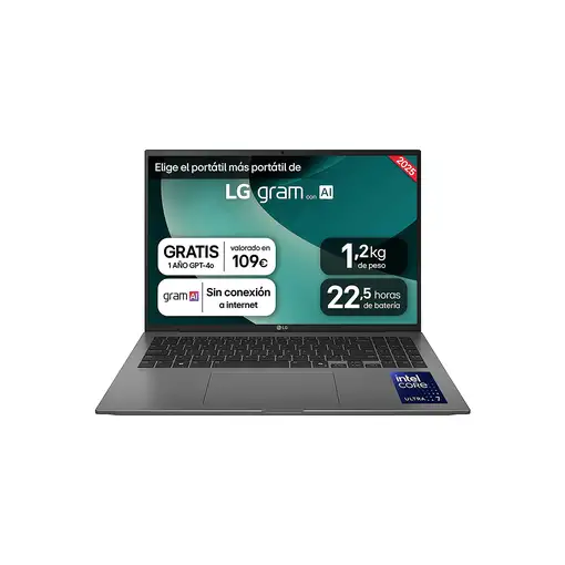 LG Gram 16ZD90T Intel Core Ultra 7 255H Portátil 40,6 cm (16") WQXGA 16 GB LPDDR5x