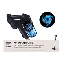 Samsung VS15A6031R4 Aspiradora escoba Batería Secar Sin bolsa 0,8 L Negro