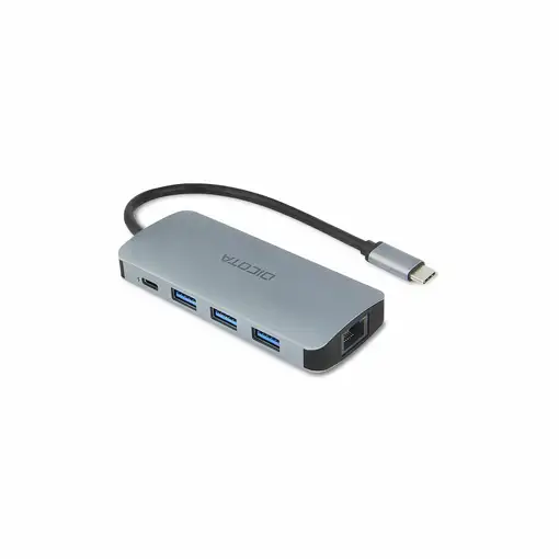 DICOTA D32062 hub de interfaz USB Tipo C Plata
