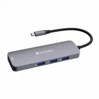 Verbatim CMH-08 USB Tipo C 5000 Mbit/s Plata