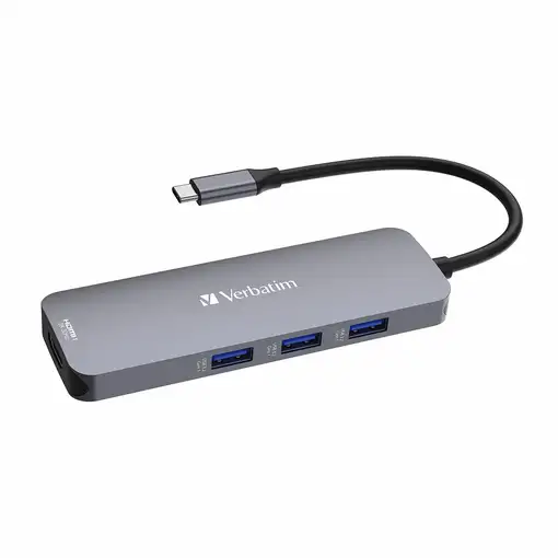 Verbatim CMH-08 USB Tipo C 5000 Mbit/s Plata