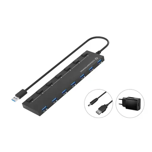 Conceptronic HUBBIES19BP hub de interfaz USB 3.2 Gen 1 (3.1 Gen 1) Type-A 5000 Mbi