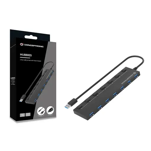 Conceptronic HUBBIES19BP hub de interfaz USB 3.2 Gen 1 (3.1 Gen 1) Type-A 5000 Mbi