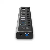 Lindy 43370 hub de interfaz USB 3.2 Gen 1 (3.1 Gen 1) Type-B 5000 Mbit/s Negro