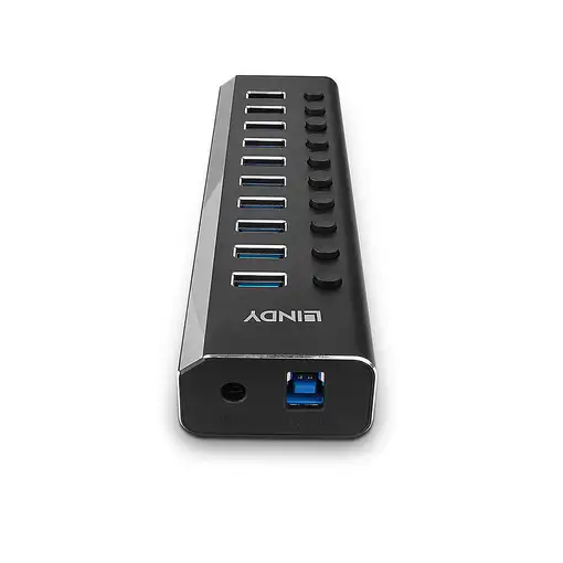 Lindy 43370 hub de interfaz USB 3.2 Gen 1 (3.1 Gen 1) Type-B 5000 Mbit/s Negro