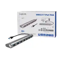 LogiLink UA0308 hub de interfaz USB 3.2 Gen 1 (3.1 Gen 1) Type-A 5000 Mbit/s Gris