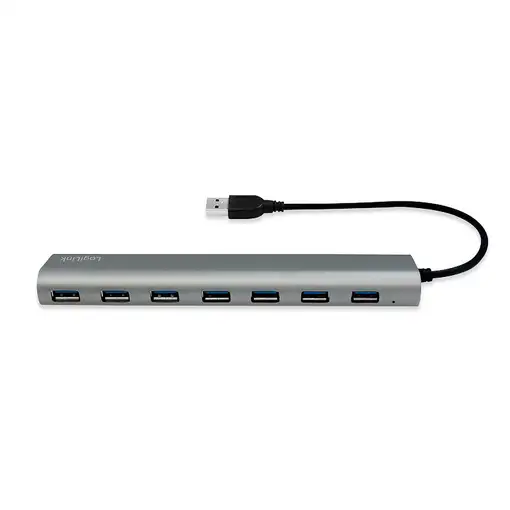 LogiLink UA0308 hub de interfaz USB 3.2 Gen 1 (3.1 Gen 1) Type-A 5000 Mbit/s Gris