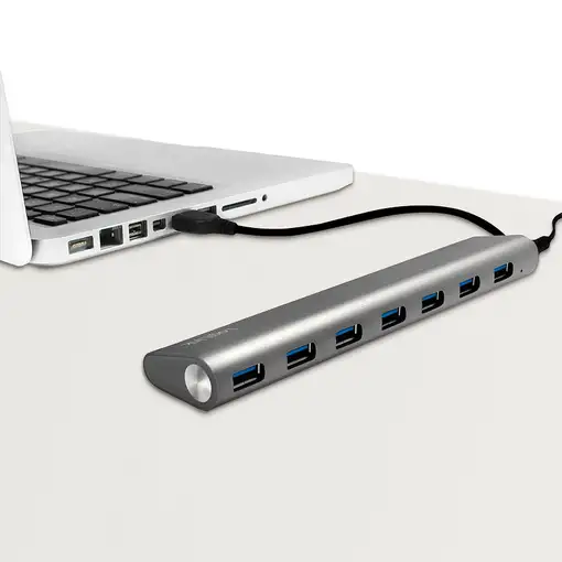 LogiLink UA0308 hub de interfaz USB 3.2 Gen 1 (3.1 Gen 1) Type-A 5000 Mbit/s Gris