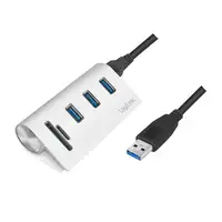LogiLink CR0045 hub de interfaz USB 3.2 Gen 1 (3.1 Gen 1) Type-A 5000 Mbit/s Plata