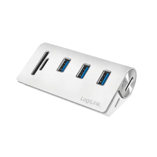 LogiLink CR0045 hub de interfaz USB 3.2 Gen 1 (3.1 Gen 1) Type-A 5000 Mbit/s Plata