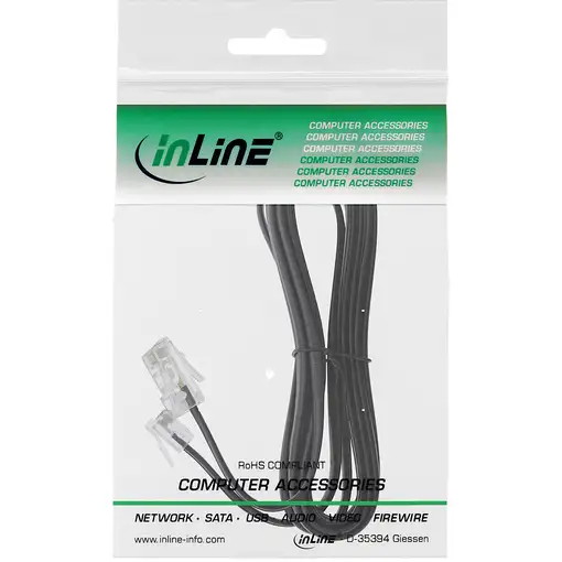InLine 18863 cable telefónico 3 m Negro