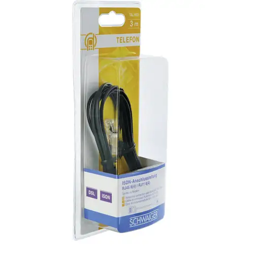Schwaiger 3.0m RJ-11 - RJ-45 3 m Negro
