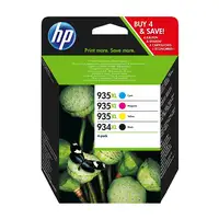 HP Paquete de ahorro de 4 cartuchos de tinta Original 934XL de alta capacidad negr